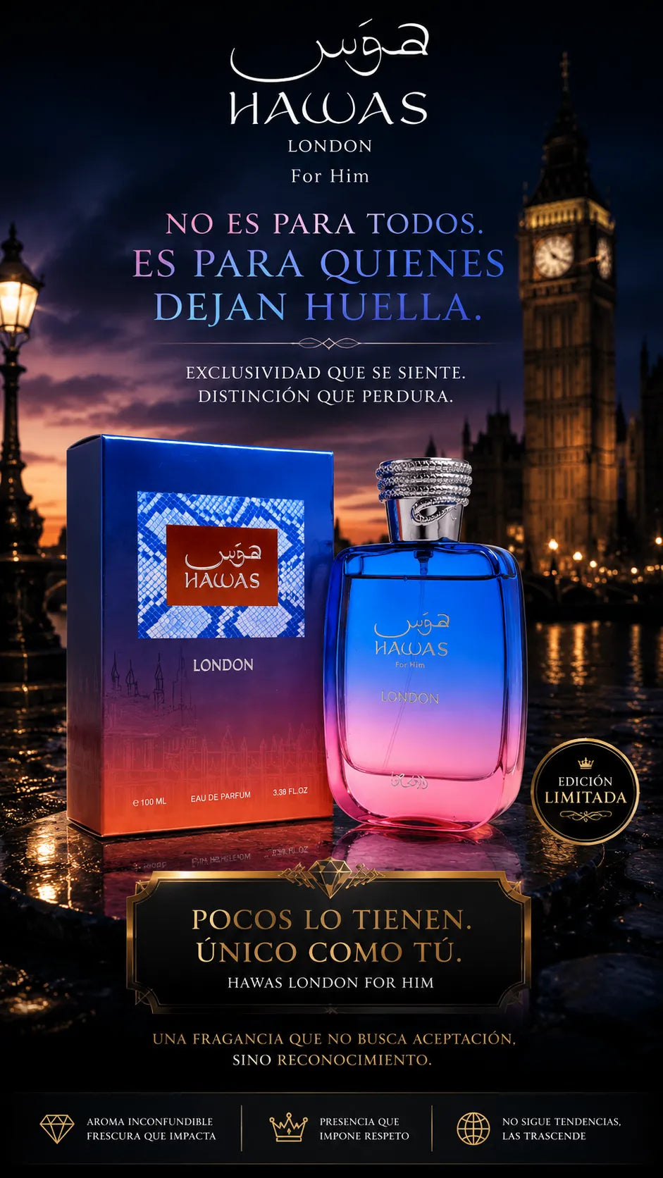 Perfume Rasasi Hawas London For Him Eau de Parfum 100ml Original