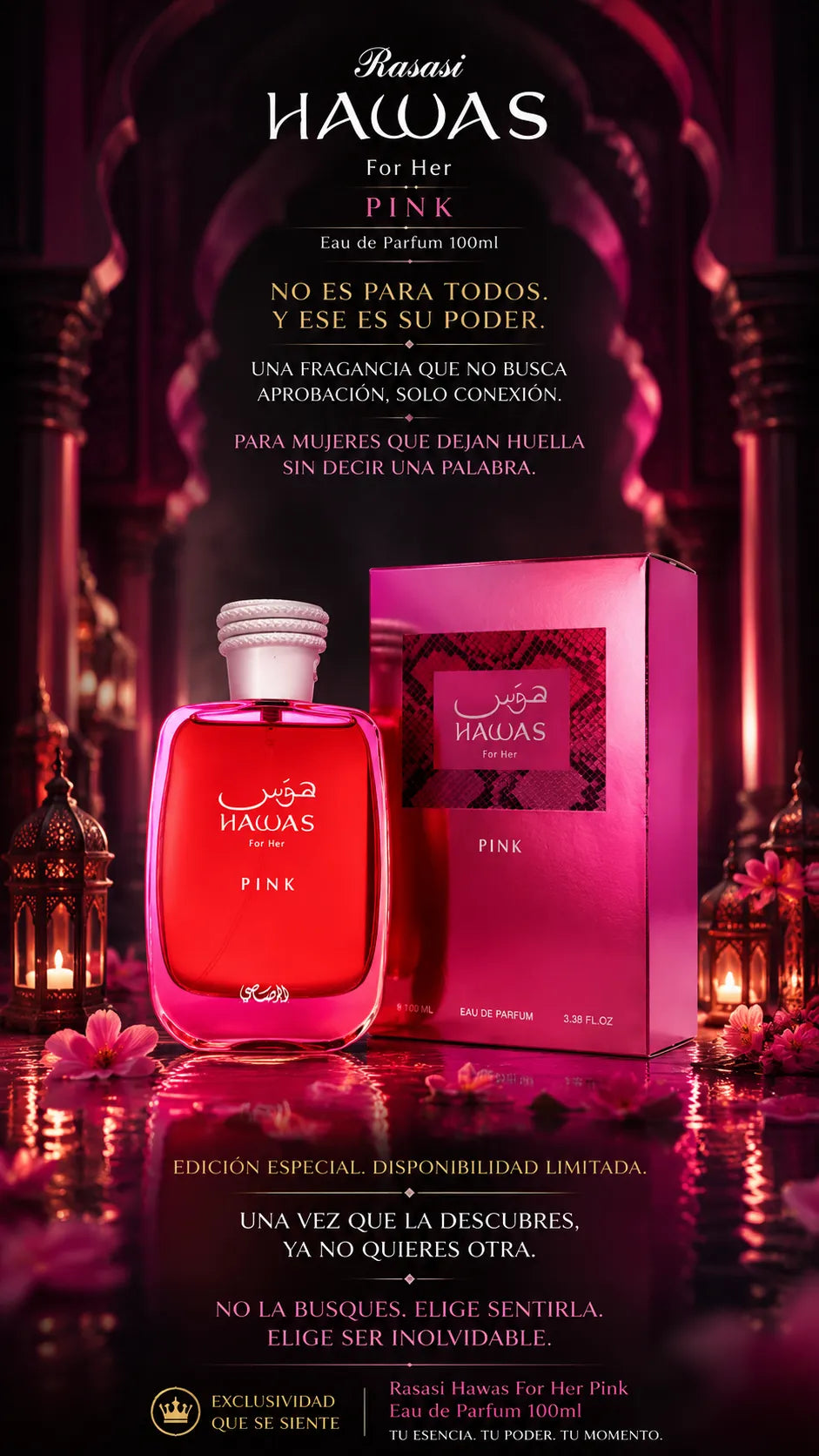 Perfume Rasasi Hawas For Her Pink Eau de Parfum 100ml Original