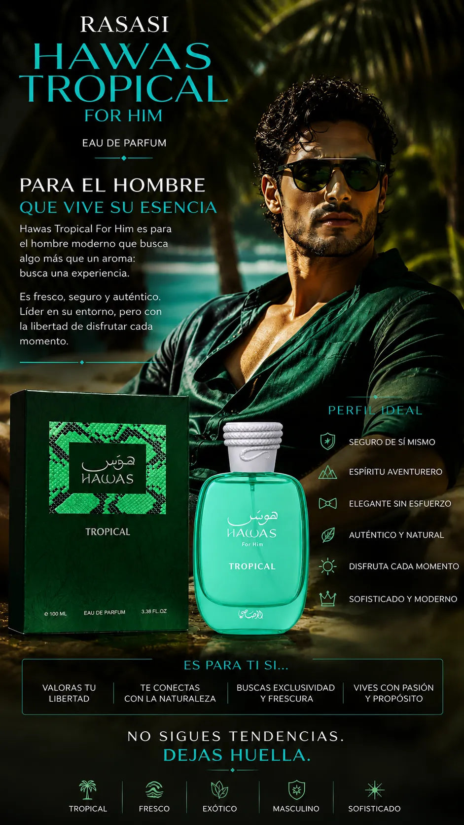 Perfume Rasasi Hawas Tropical For Him Eau de Parfum 100ml Original