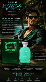 Perfume Rasasi Hawas Tropical For Him Eau de Parfum 100ml Original
