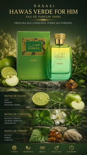 Perfume Rasasi Hawas Verde For Him Eau de Parfum 100ml Original