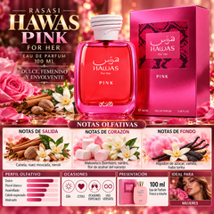 Perfume Rasasi Hawas For Her Pink Eau de Parfum 100ml Mujer