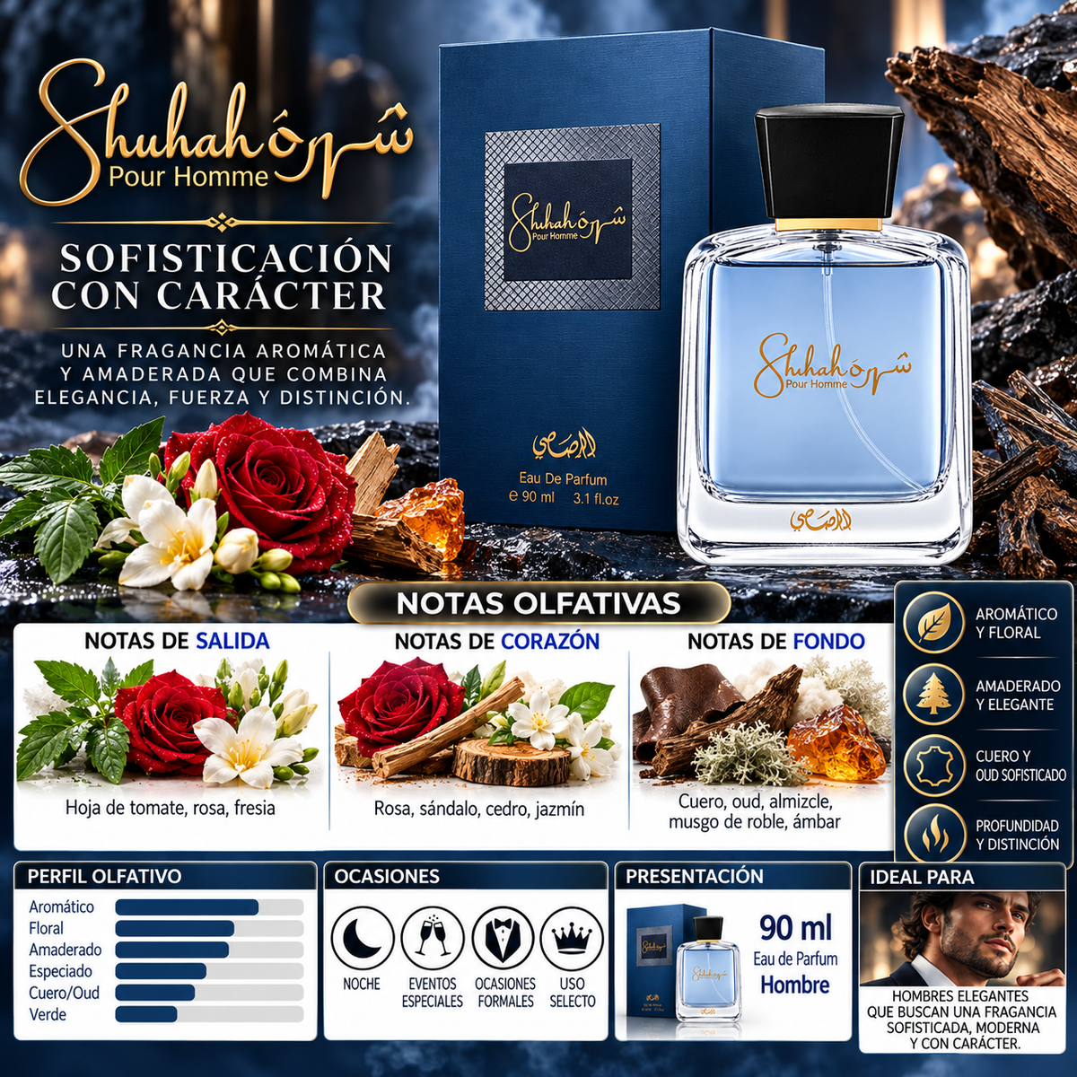 Rasasi Shuhrah Pour Homme Eau de Parfum 90ml Original