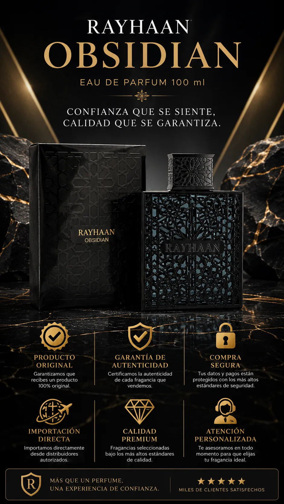 Perfume Rayhaan Obsidian Eau de Parfum 100 ml Original