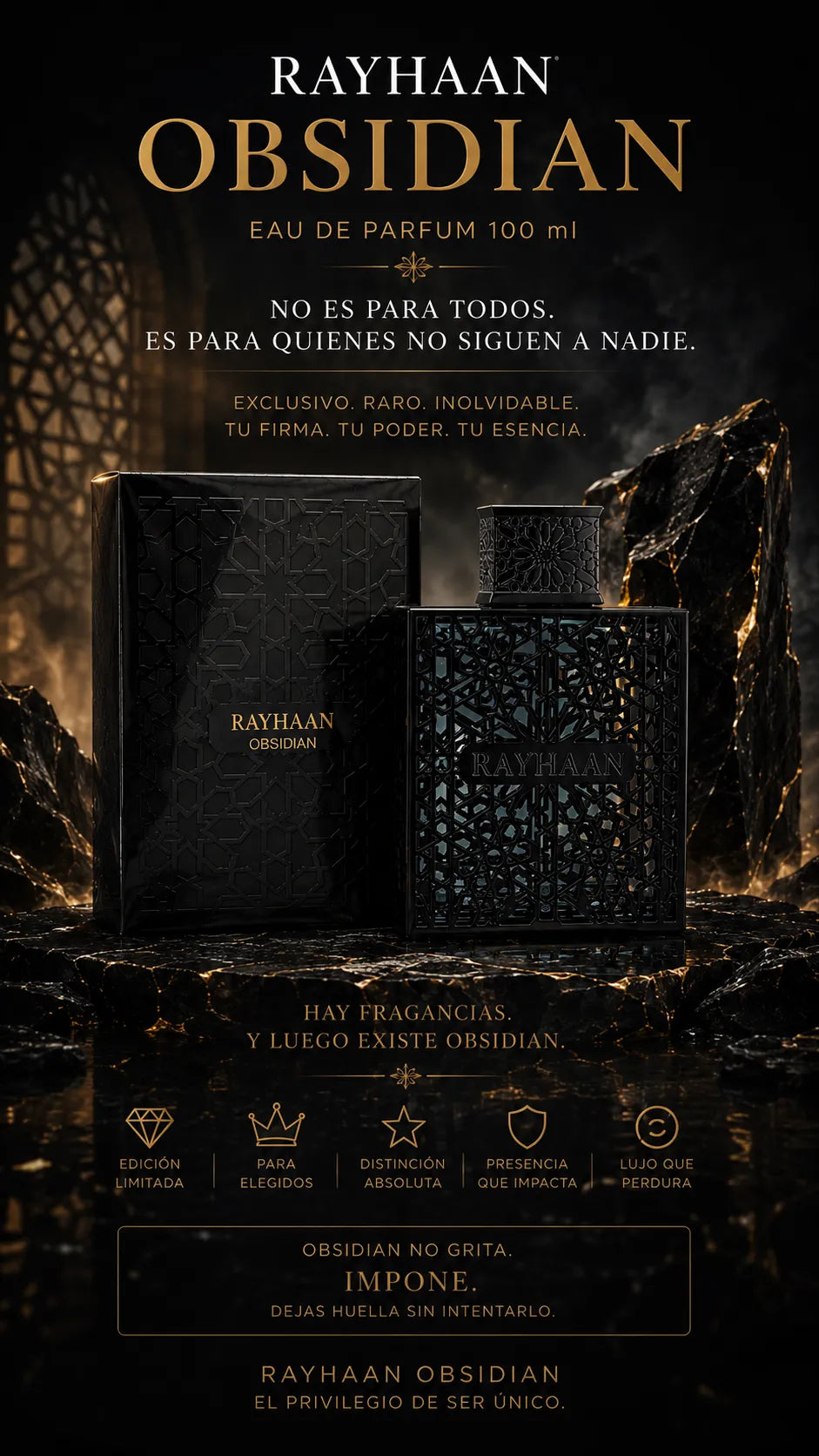 Perfume Rayhaan Obsidian Eau de Parfum 100 ml Original