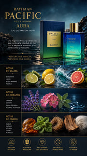 Perfume Rayhaan Pacific Pour Homme Aura Eau de Parfum 100ml Original
