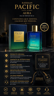Perfume Rayhaan Pacific Pour Homme Aura Eau de Parfum 100ml Original