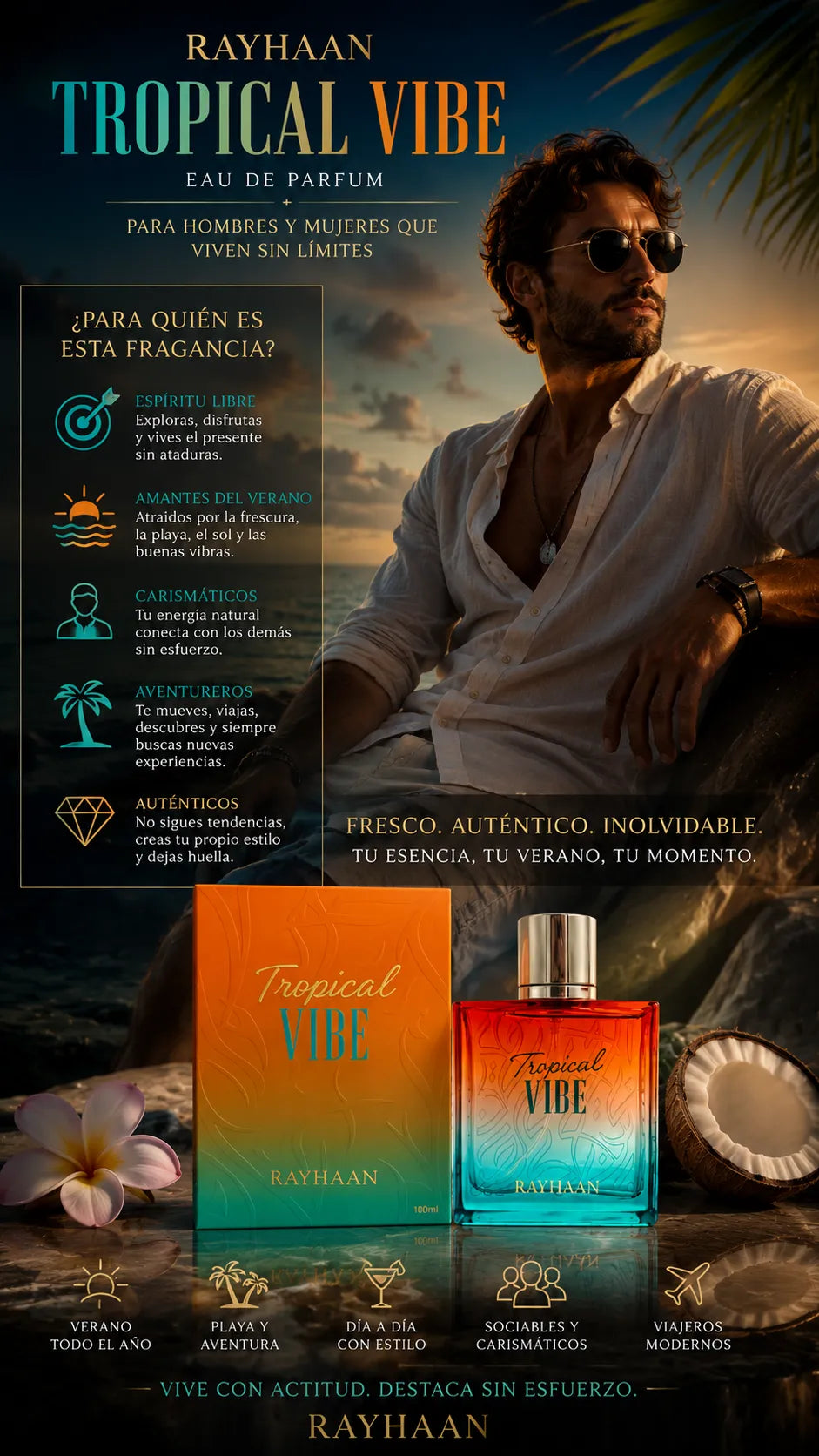 Perfume Rayhaan Tropical Vibe Eau de Parfum 100ml Original