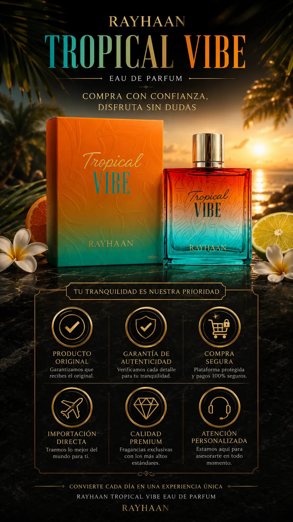 Perfume Rayhaan Tropical Vibe Eau de Parfum 100ml Original