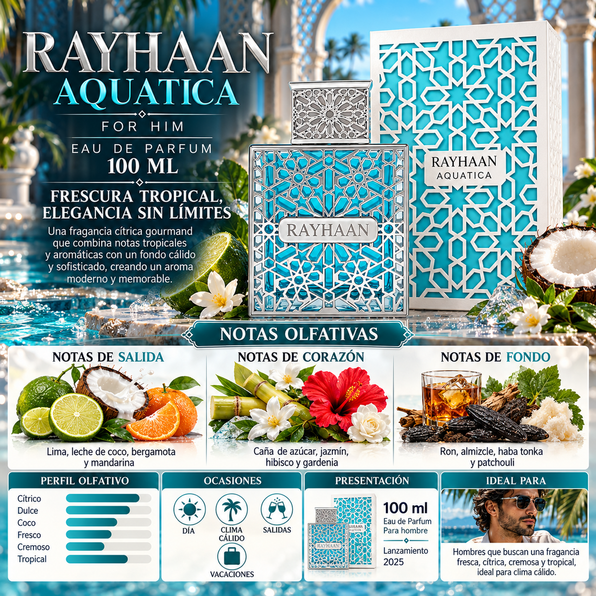 Rayhaan Aquatica: Perfume Eau de Parfum Original 100ml