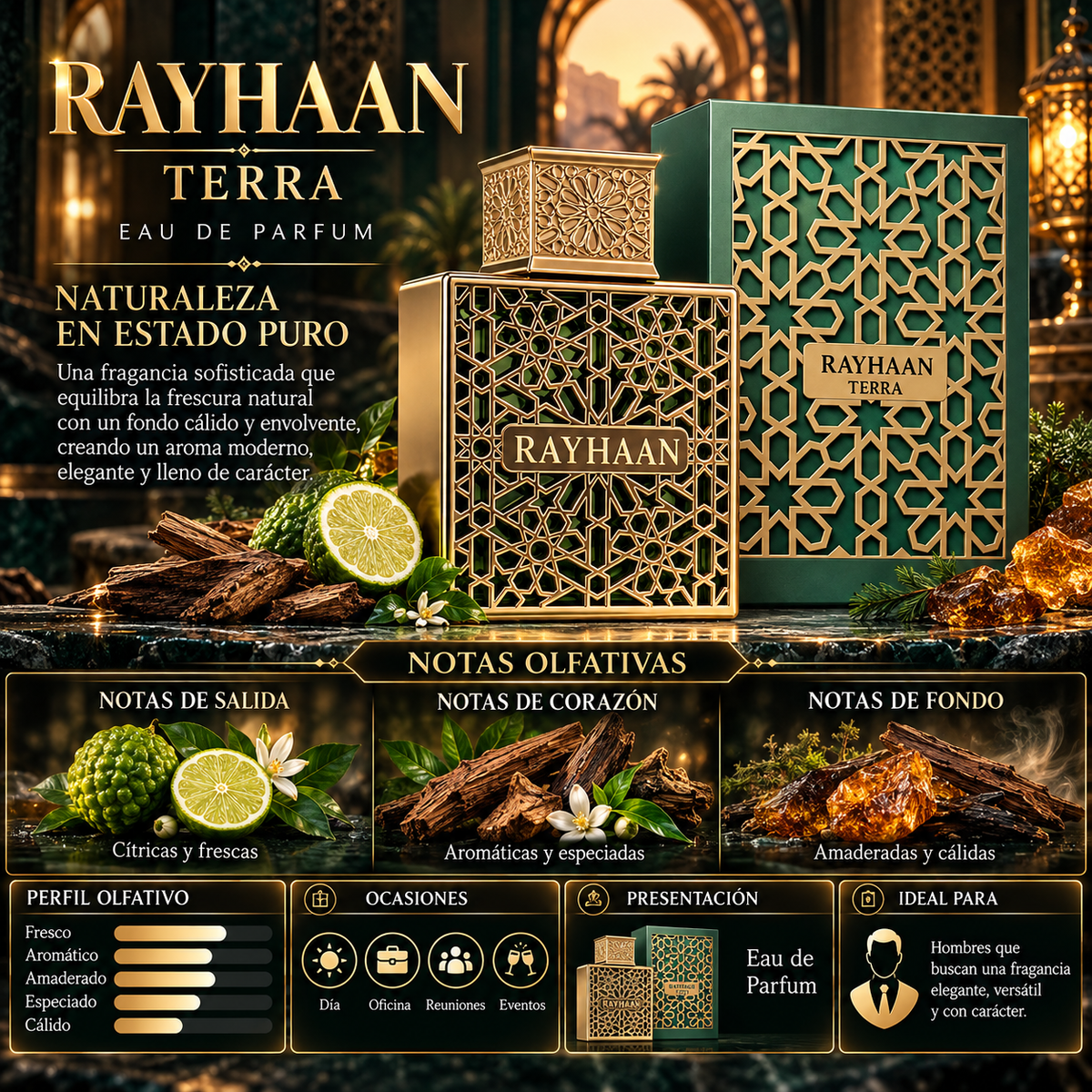 Rayhaan Terra Eau de Parfum 100ml Original - Elegancia Natural