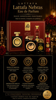 Set Lattafa Nebras Eau de Parfum 100ml + 20ml + Desodorante 200ml Original