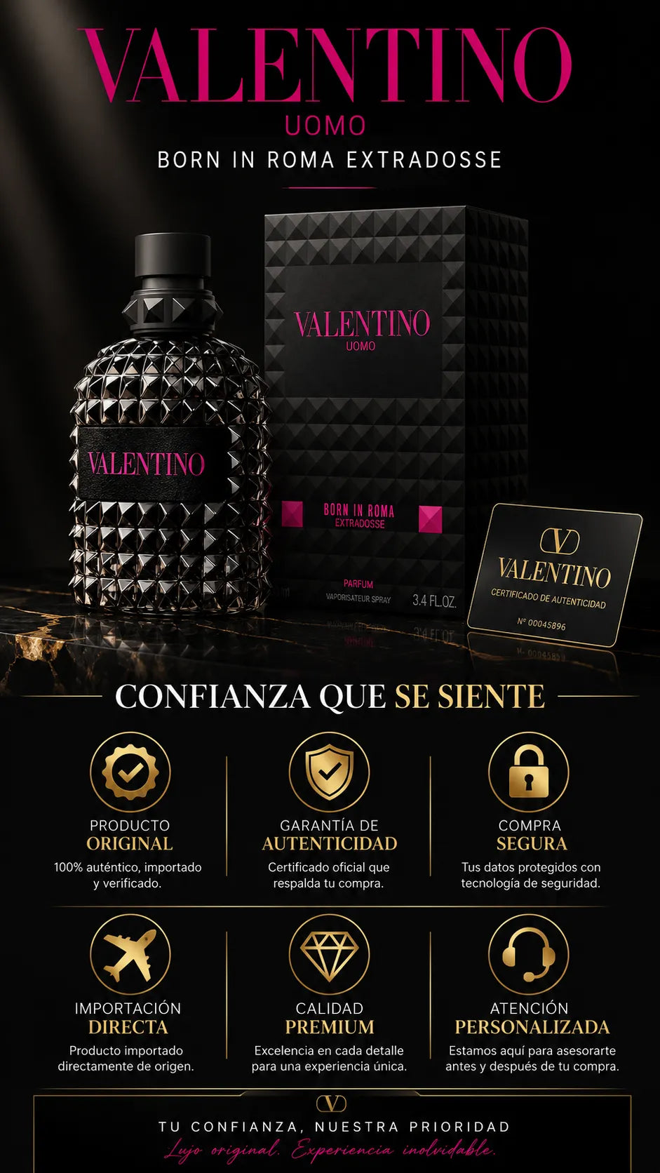 Perfume Valentino Uomo Born In Roma Extradose Parfum 100ml Original