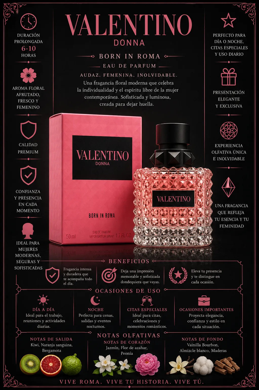 Perfume Valentino Donna Born In Roma original 100ml mujer envío rápido Colombia