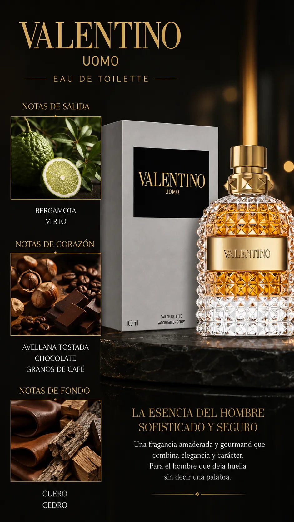 Perfume Valentino Uomo Eau de Toilette 100ml Original
