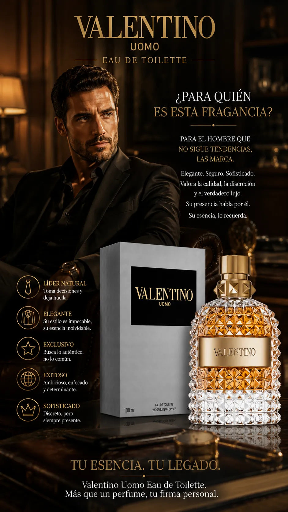 Perfume Valentino Uomo Eau de Toilette 100ml Original