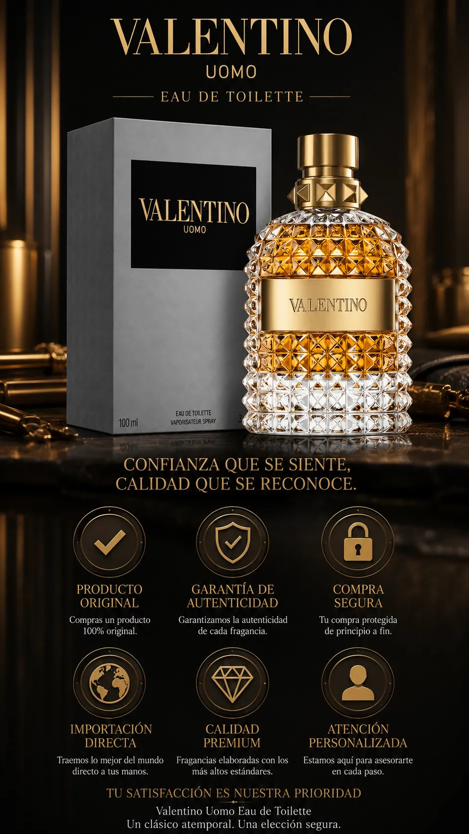 Perfume Valentino Uomo Eau de Toilette 100ml Original
