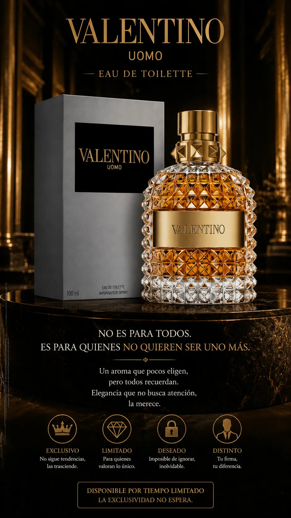 Perfume Valentino Uomo Eau de Toilette 100ml Original