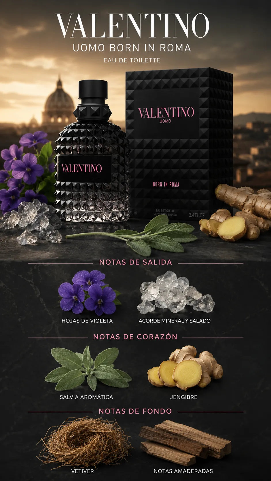 Perfume Valentino Uomo Born In Roma Eau de Toilette 100ml Original