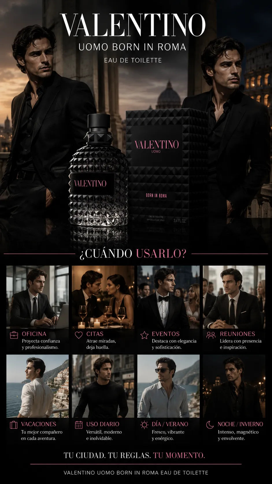 Perfume Valentino Uomo Born In Roma Eau de Toilette 100ml Original