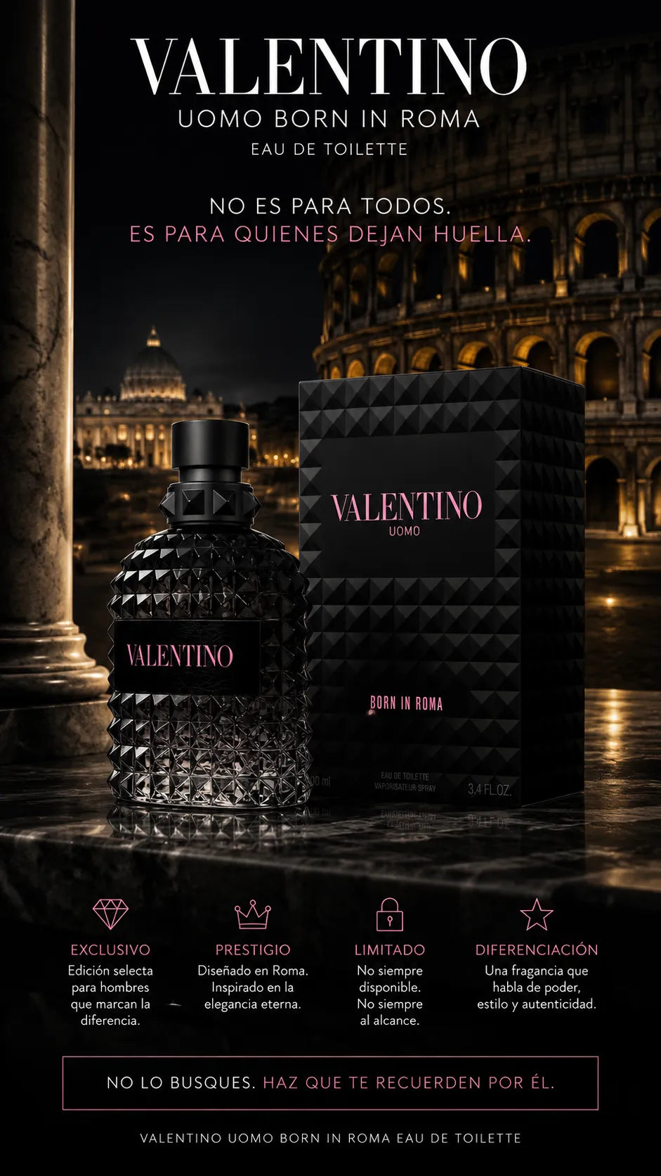 Perfume Valentino Uomo Born In Roma Eau de Toilette 100ml Original