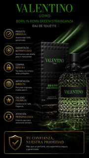 Perfume Valentino Uomo Born In Roma Green Stravaganza Eau de Toilette 100ml Original