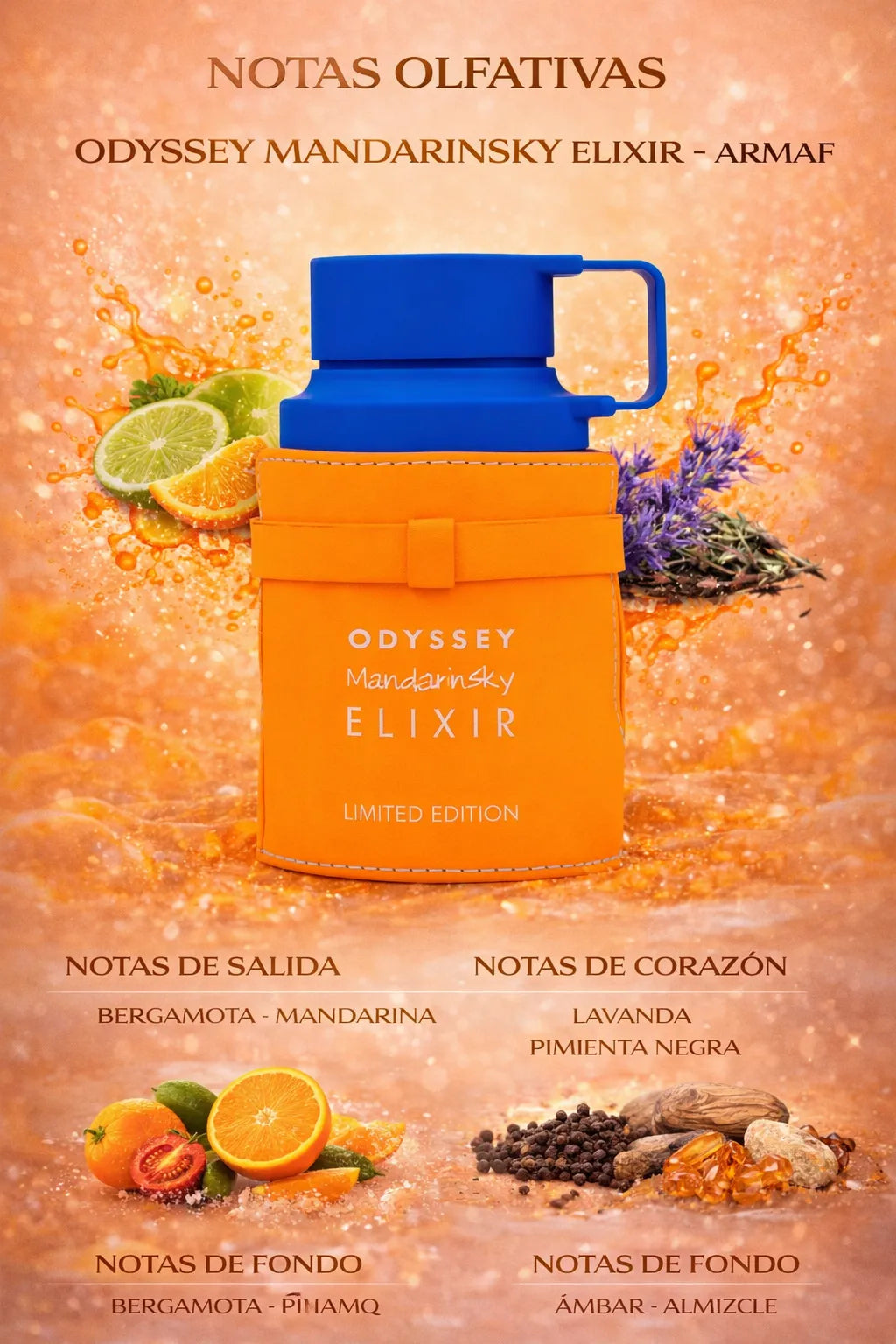 Perfume Armaf Odyssey Mandarin Sky Elixir original 100ml hombre envío rápido Colombia