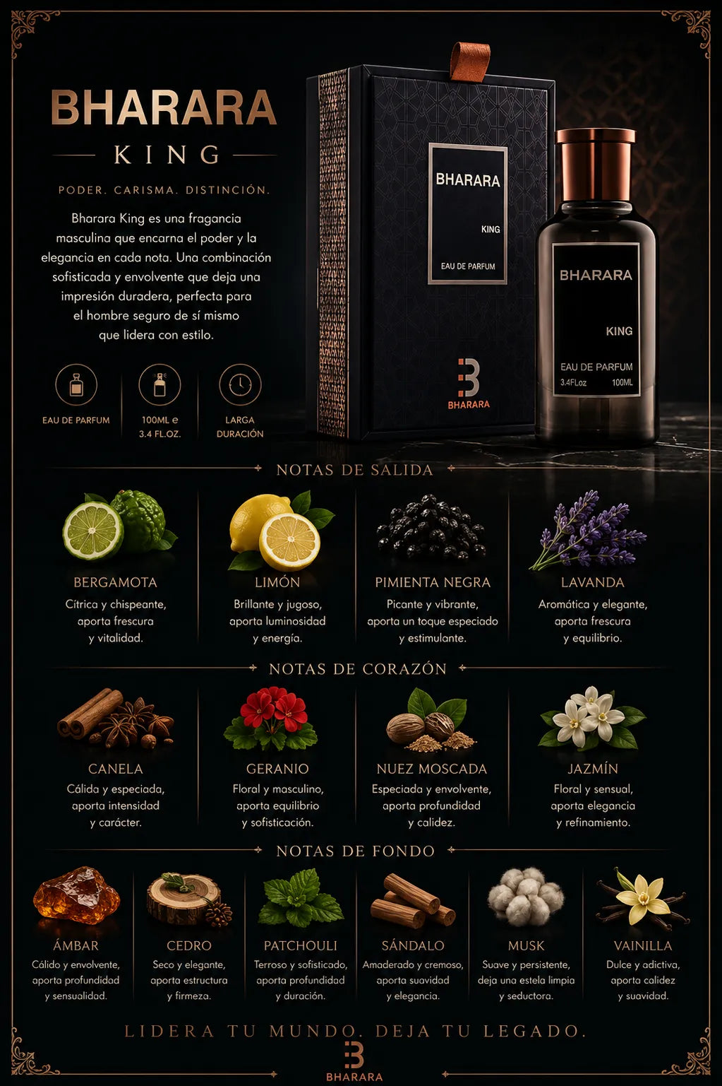 Perfume Bharara King original 100ml hombre envío rápido Colombia