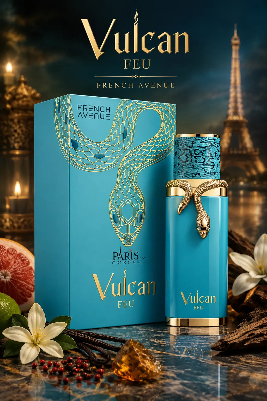 Perfume Fragrance World Vulcan Feu original 100ml hombre envío rápido Colombia