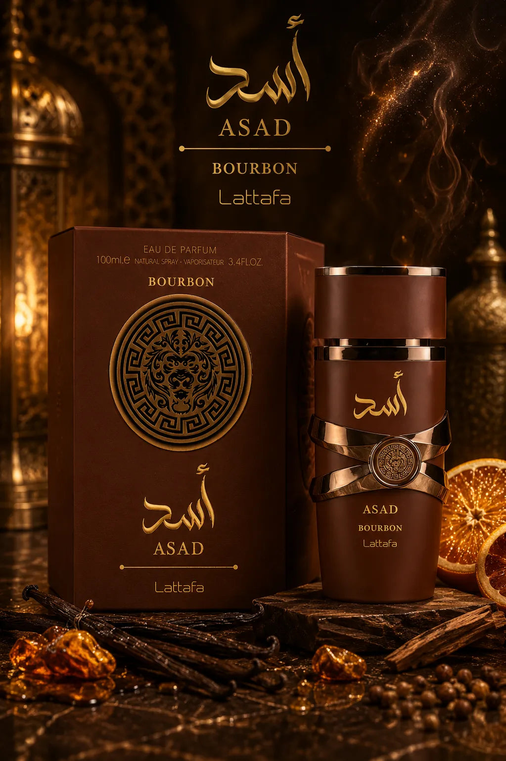 Perfume Lattafa Asad Bourbon original 100ml hombre envío rápido Colombia