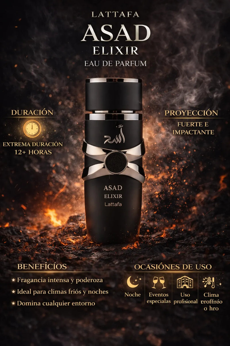 Perfume Lattafa Asad Elixir original 100ml hombre envío rápido Colombia