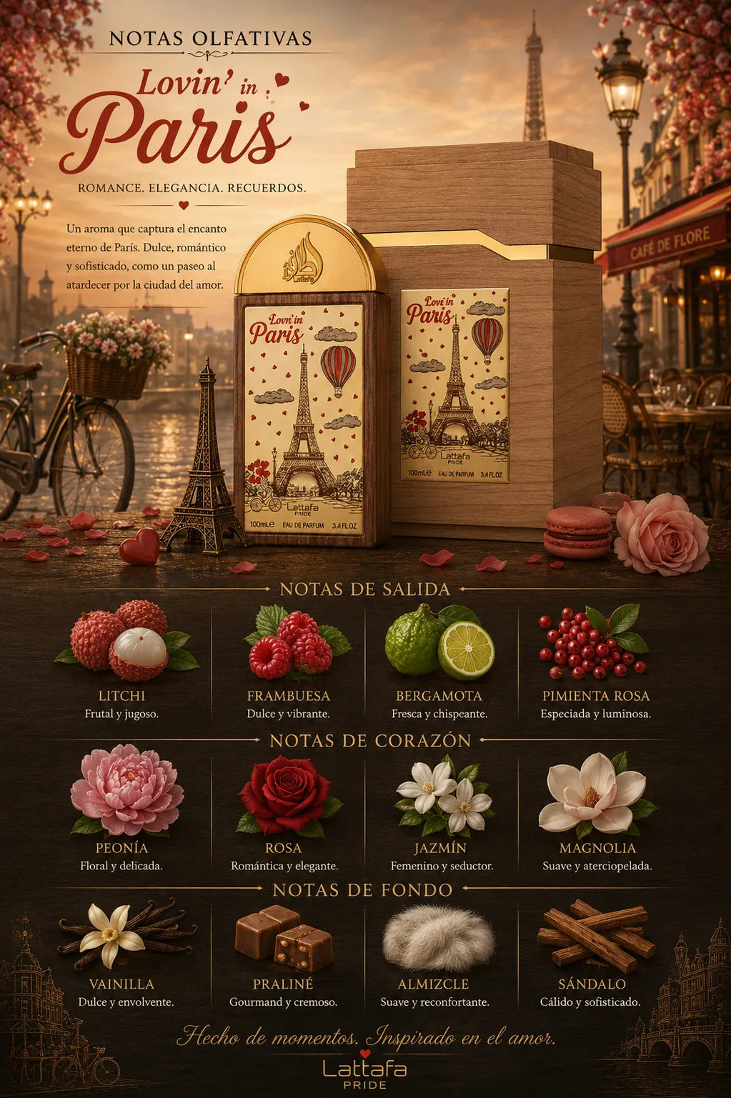 Perfume Lattafa Love in Paris Eau de Parfum 100ml Original