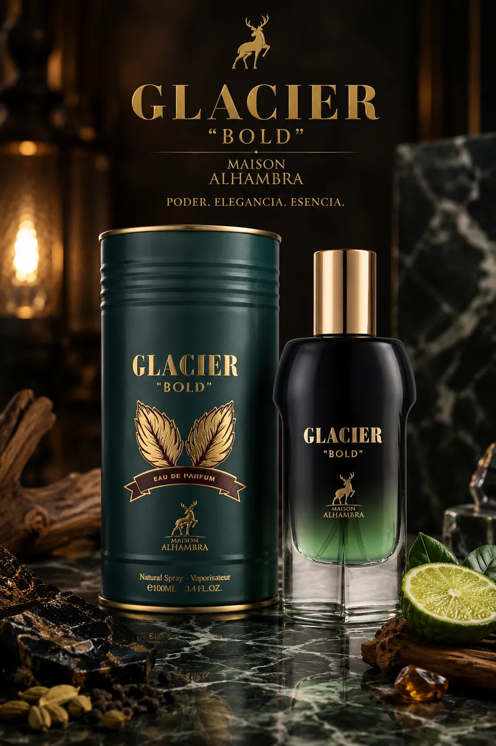 Perfume Maison Alhambra Glacier Bold original 100ml hombre envío rápido Colombia