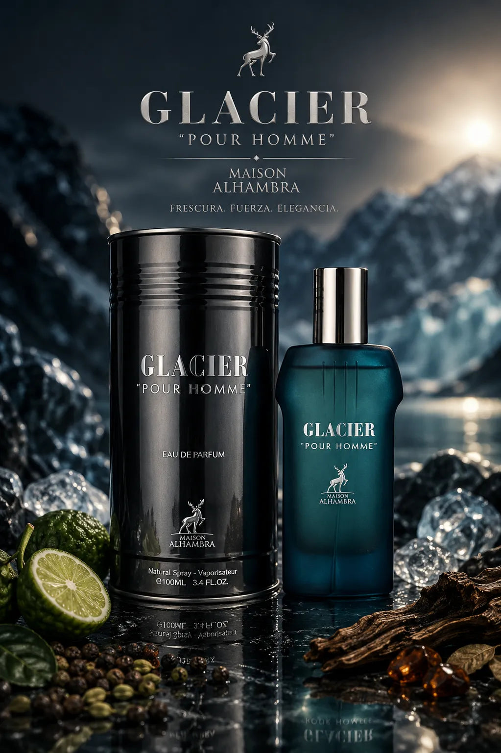 Perfume Maison Alhambra Glacier Pour Homme original 100ml hombre envío rápido Colombia