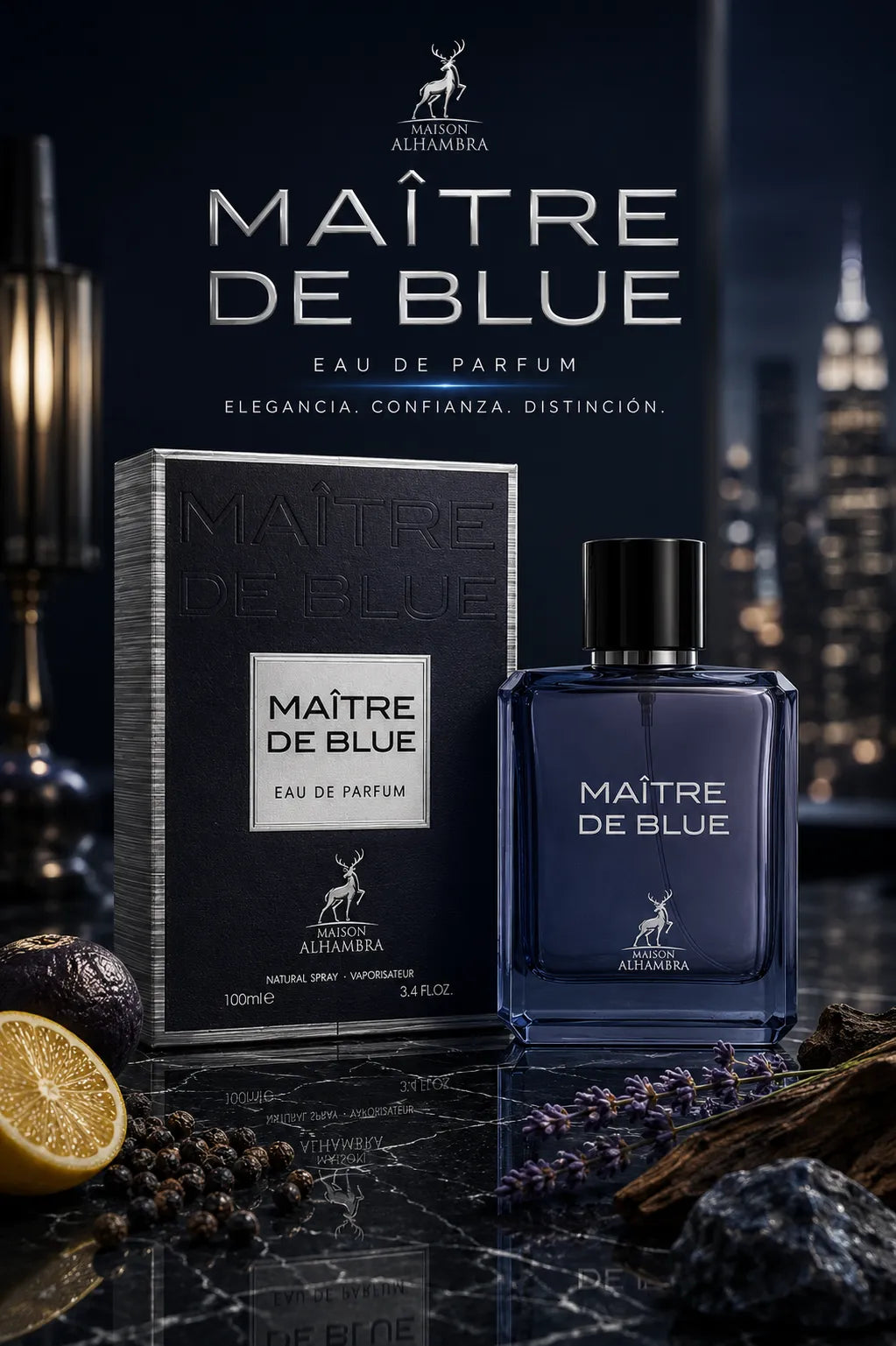 Perfume Maison Alhambra Maître de Blue original 100ml hombre envío rápido Colombia