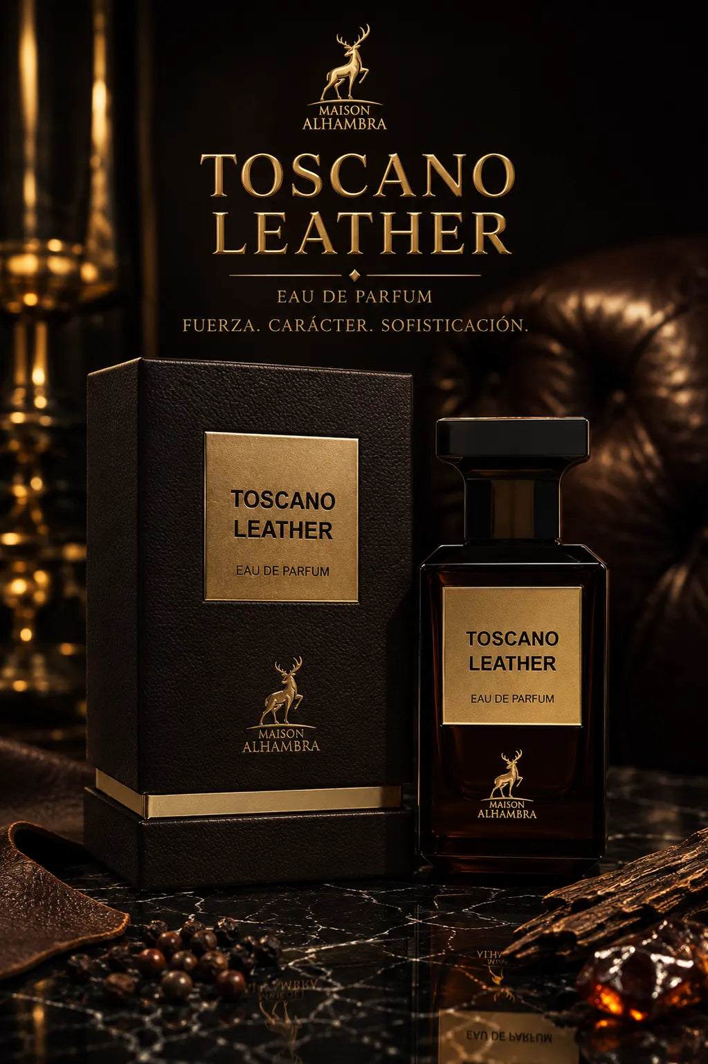 Perfume Maison Alhambra Toscano Leather original 100ml hombre envío rápido Colombia